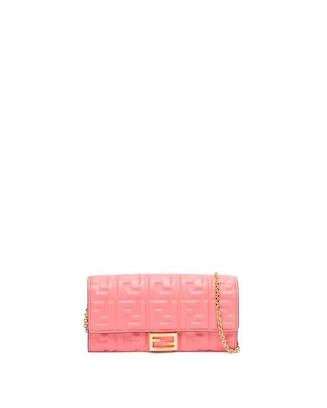 fendi baguette continental chain wallet|fendi pink wallet on chain.